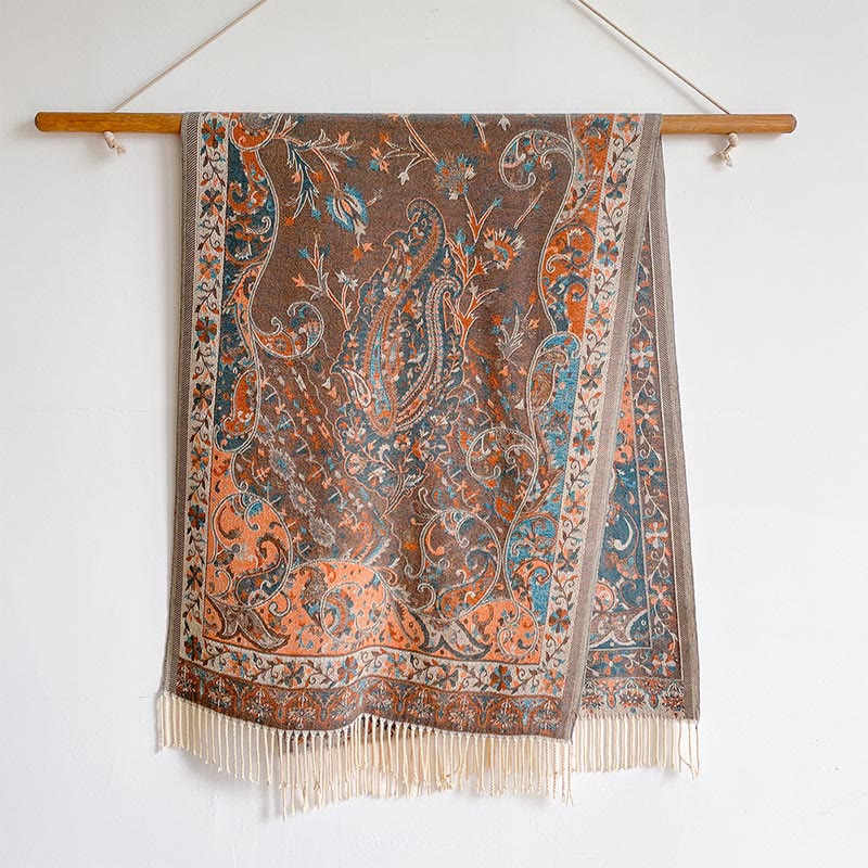 Buddha Stones Tibetan Cashew Flowers Vine Pattern Tassels Shawl Fall Winter Soft Scarf Wrap - image 28