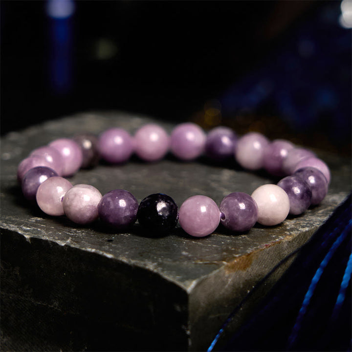 Buddha Stones Purple Mica Stone Positive Bracelet