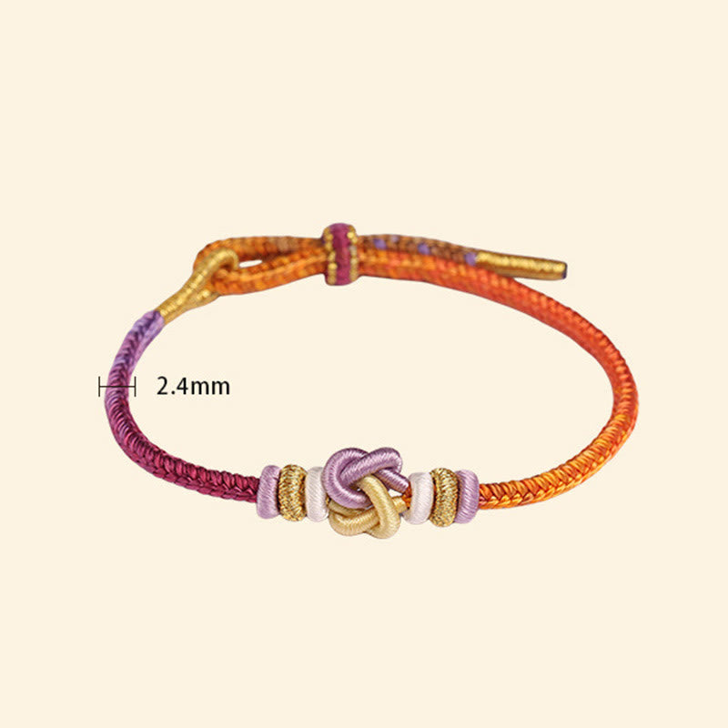 Buddha Stones Colorful String Heart Knot Protection Braided Bracelet