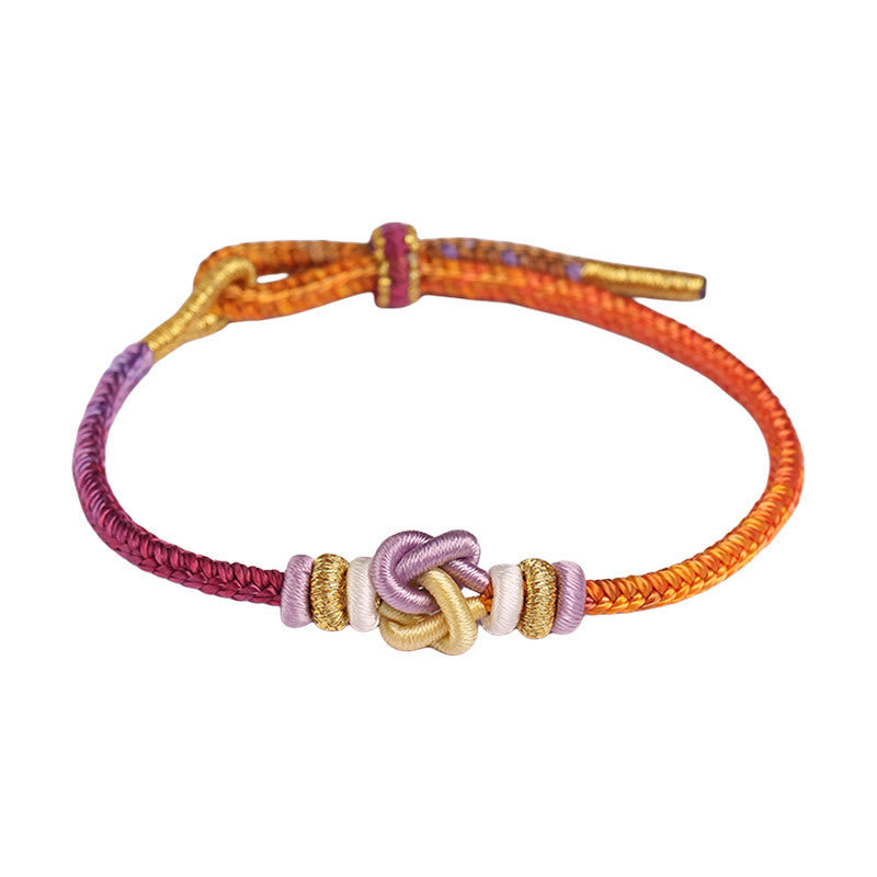 Buddha Stones Colorful String Heart Knot Protection Braided Bracelet