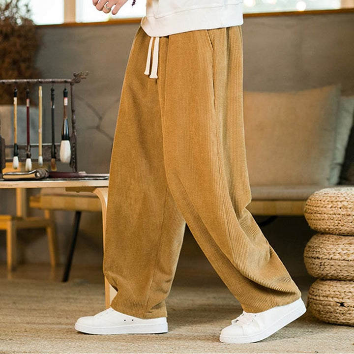 Buddha Stones Fall Winter Men's Drawstring Corduroy Harem Pants With Pockets - image 4