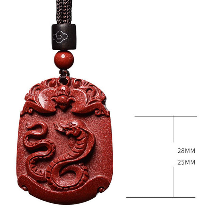 Buddha Stones Chinese Zodiac Cinnabar Calm Concentration Necklace Pendant