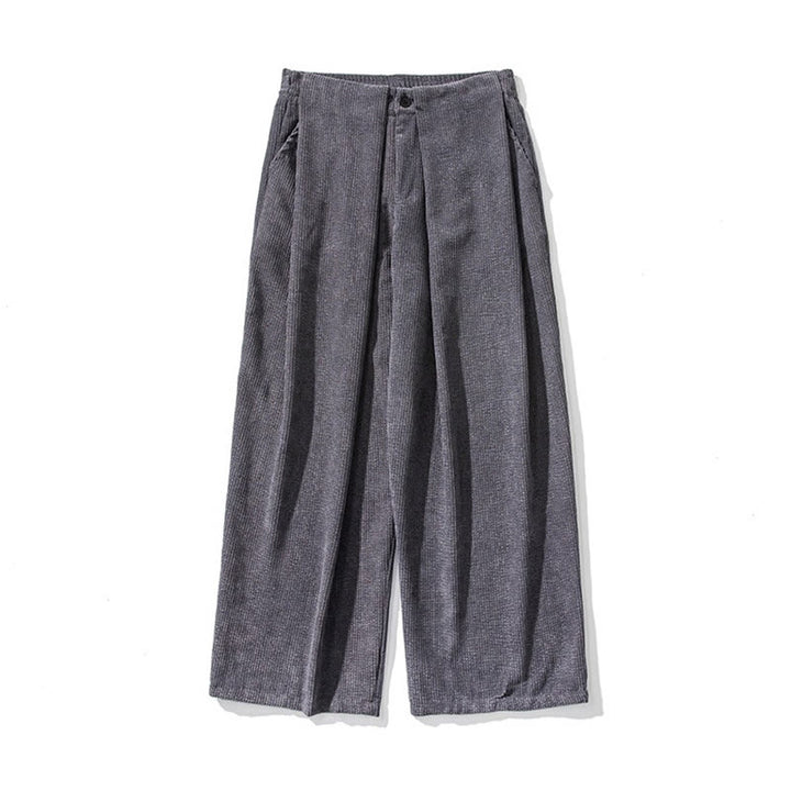 Buddha Stones Solid Color Cotton Corduroy Men's Wide Leg Pants With Pockets - image 13