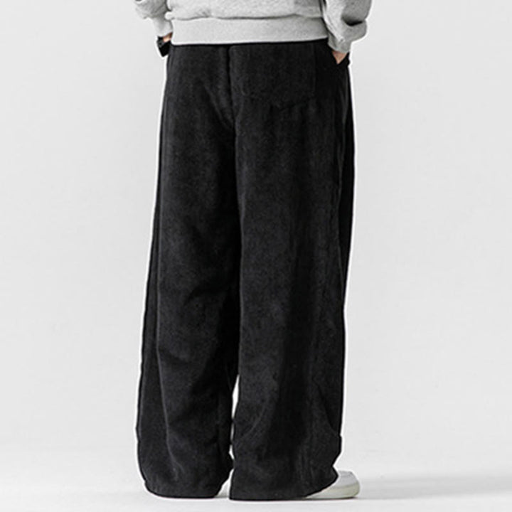 Buddha Stones Solid Color Corduroy Men's Wide Leg Pants With Pockets - image 24