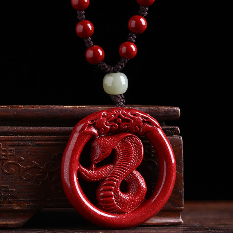 Buddha Stones Chinese Zodiac Cinnabar Hetian Jade Peace Buckle Calm Necklace Pendant