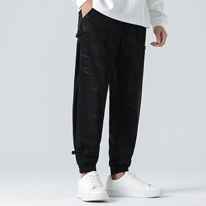 Buddha Stones Fall Winter Bamboo Men's Frog-Button Corduroy Pants With Pockets - image 14