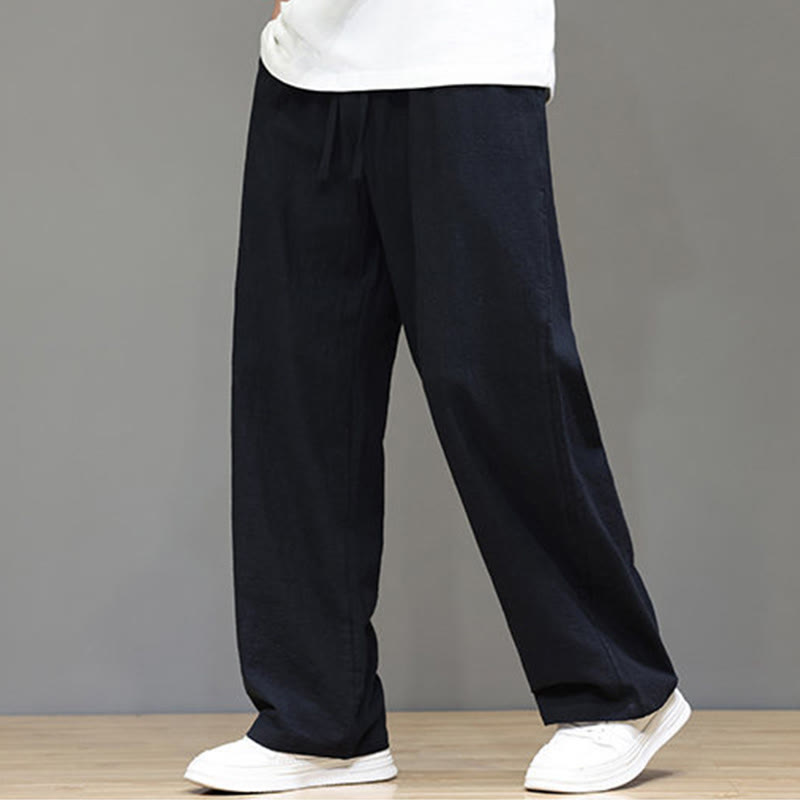 Buddha Stones Summer Men's Straight Leg Pants With Pockets - Black - US/UK/AU46，EU56 (5XL) - image 30