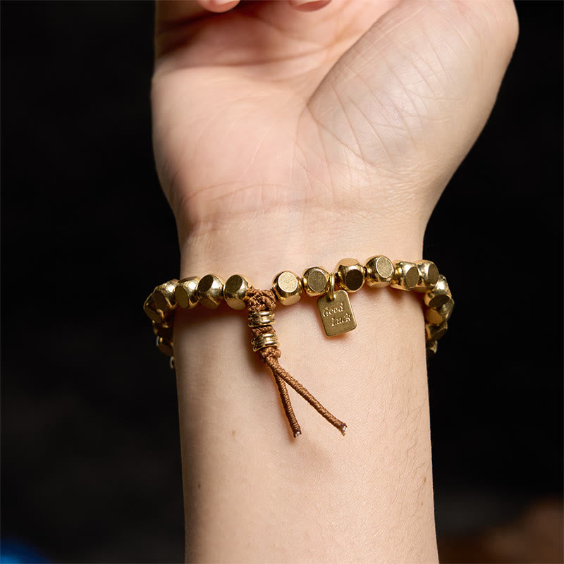 Buddha Stones Brass Copper String Good Luck Self Care Bracelet - image 8