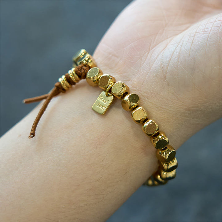 Buddha Stones Brass Copper String Good Luck Self Care Bracelet - image 7
