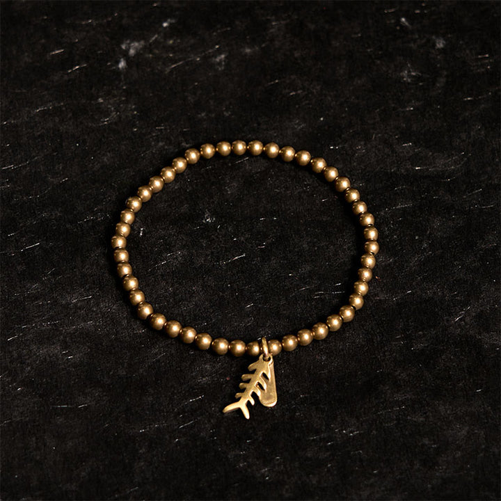 Buddha Stones Copper Fish Bone Healing Bracelet