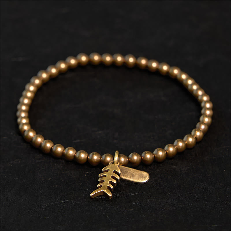 Buddha Stones Copper Fish Bone Healing Bracelet