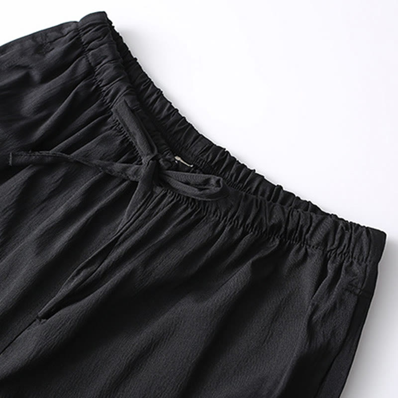 Buddha Stones 2Pcs Tang Suit Traditional Frog-Button Men's Long Sleeve Shirt Pants Clothing Set - image 11