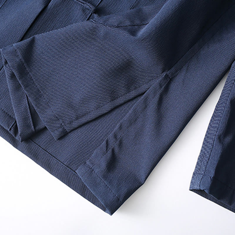 Buddha Stones 2Pcs Tang Suit Traditional Frog-Button Men's Long Sleeve Shirt Pants Clothing Set - image 6