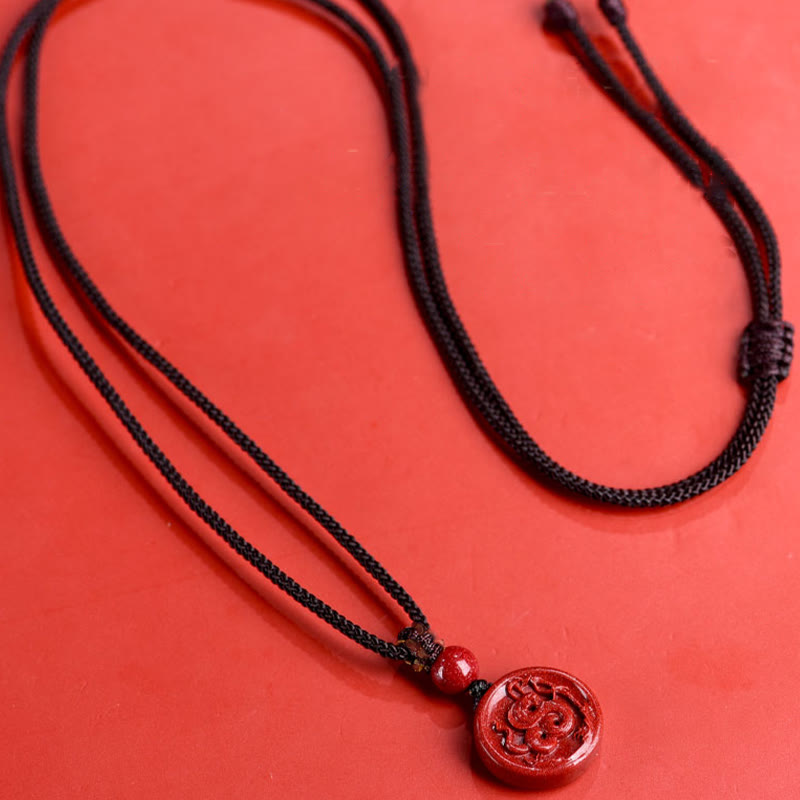 Buddha Stones Chinese Zodiac Cinnabar Calm Phone Hanging Decoration Key Chain Necklace Pendant