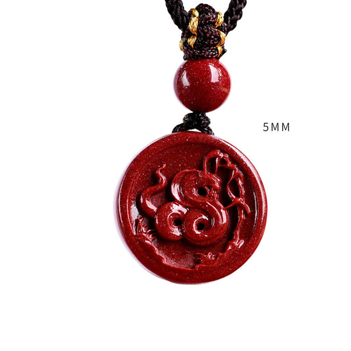 Buddha Stones Chinese Zodiac Cinnabar Calm Phone Hanging Decoration Key Chain Necklace Pendant