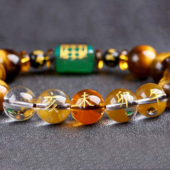 Buddha Stones Chinese Zodiac Tiger Eye Courage Bracelet