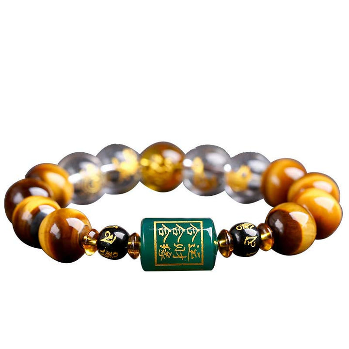 Buddha Stones Chinese Zodiac Tiger Eye Courage Bracelet