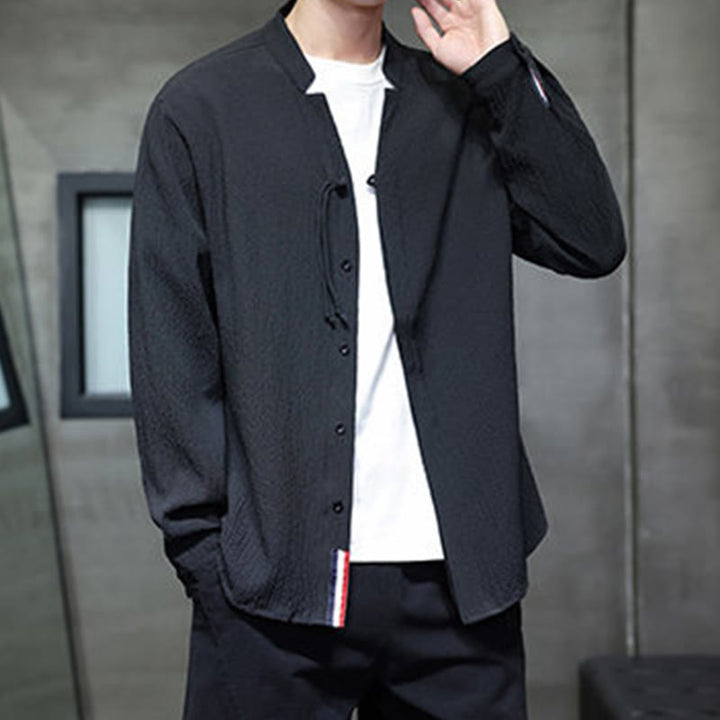 Buddha Stones Fall Solid Color Men's Button Long Sleeve Shirt Clothing - image 22