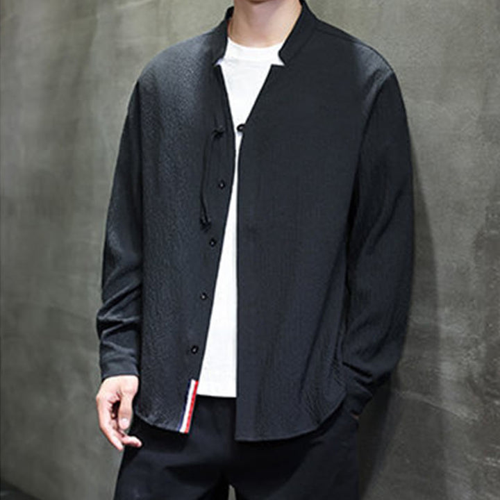 Buddha Stones Fall Solid Color Men's Button Long Sleeve Shirt Clothing - image 23