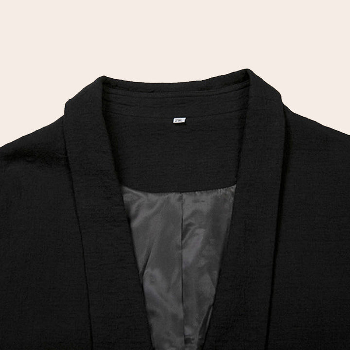 Buddha Stones Fall Simple Cotton Men's Long Sleeve Mid-length Coat Clothing - image 7