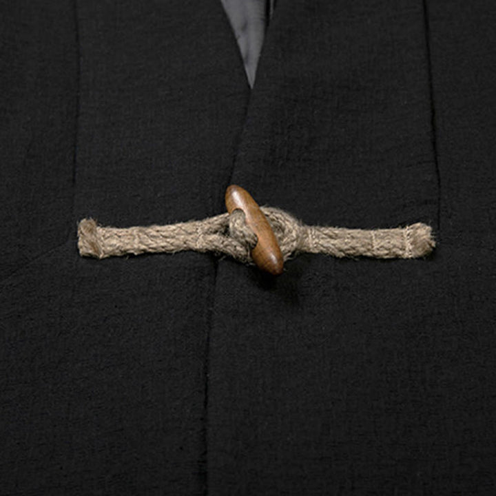 Buddha Stones Fall Simple Cotton Men's Long Sleeve Mid-length Coat Clothing - image 8