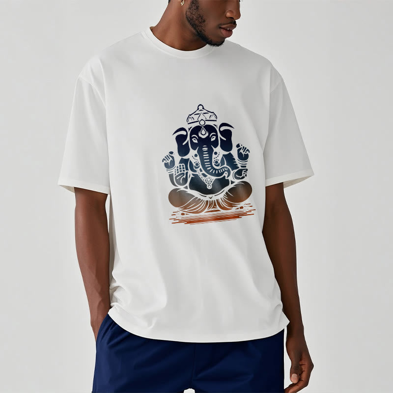 Buddha Stones Meditating Ganesh Elephant Pattern Tee T-shirt - image 3
