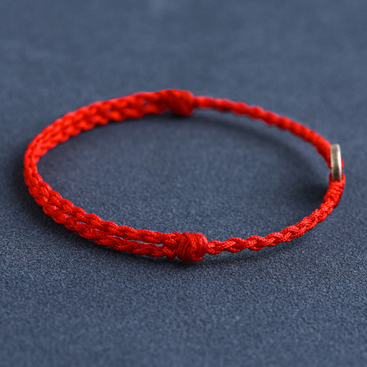 Buddha Stones 925 Sterling Silver Five Emperor Coins Red String Protection Luck Braided Bracelet Anklet - image 3