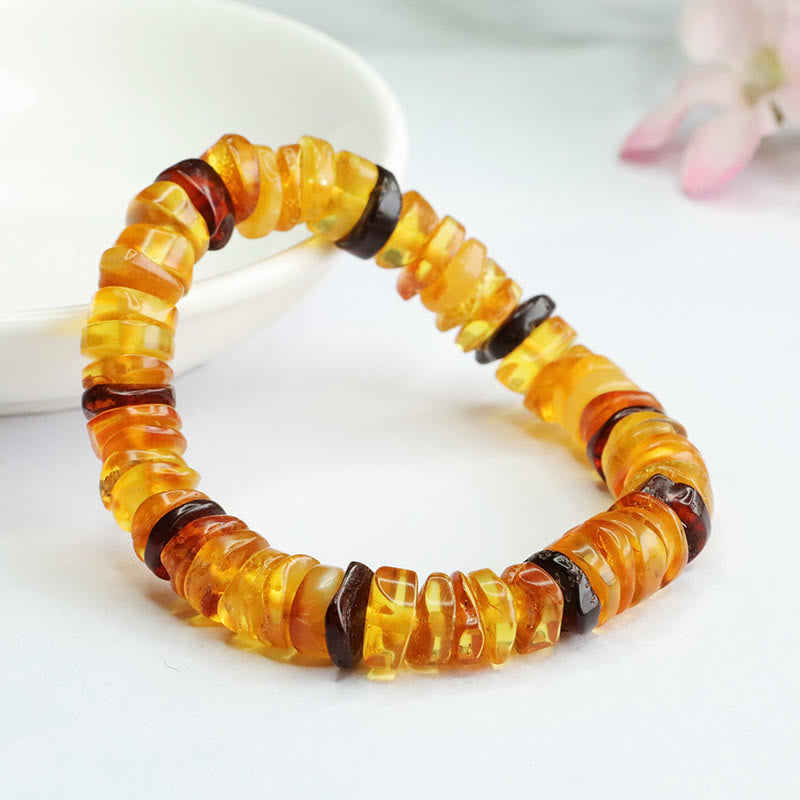 Buddha Stones Amber Peace Buckle Confidence Bracelet