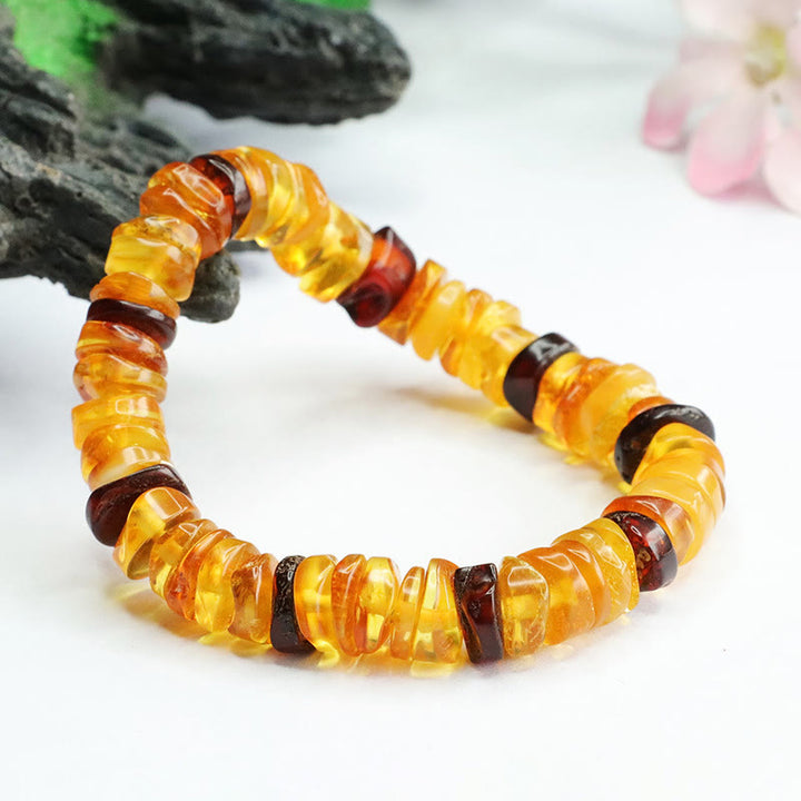 Buddha Stones Amber Peace Buckle Confidence Bracelet