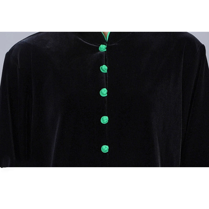 Buddha Stones 2Pcs Fall Winter Tai Chi Meditation Qigong Zen Practice Unisex Velour Plush Clothing Set - image 3