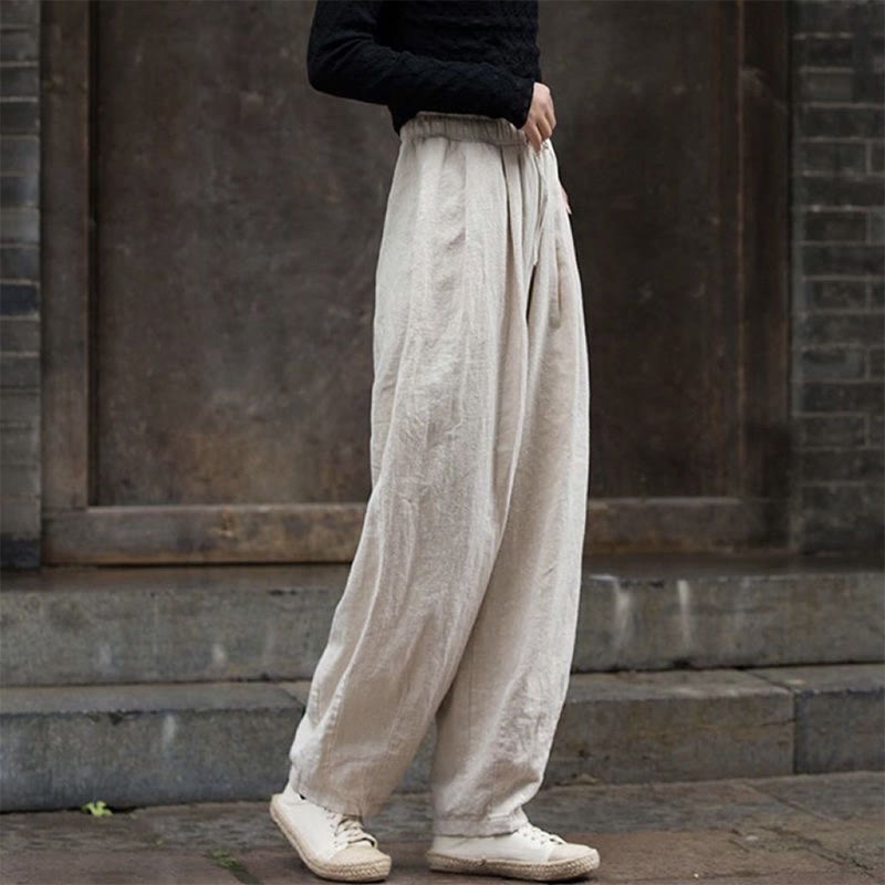 Buddha Stones Plain Design Cotton Women's Pants - image 8