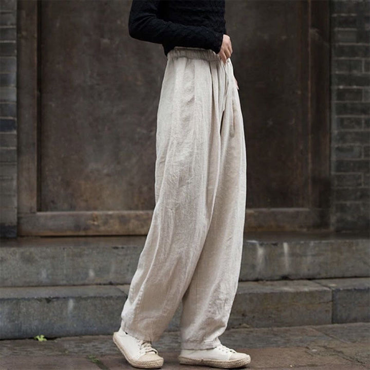Buddha Stones Plain Design Cotton Women's Pants - image 8