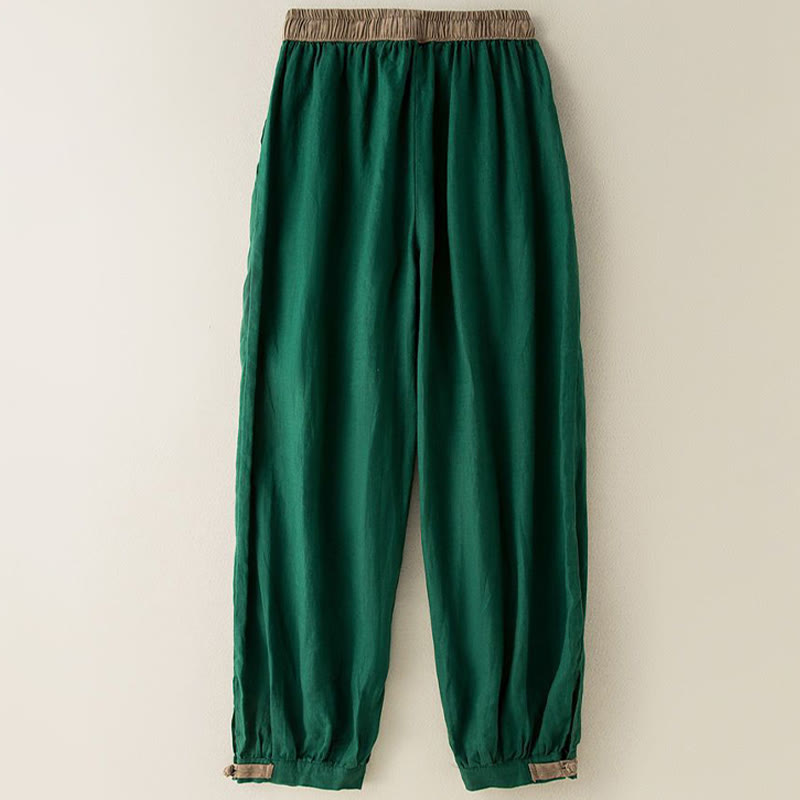 Buddha Stones Plain Cotton Drawstring Women's Harem Pants With Pockets - image 12