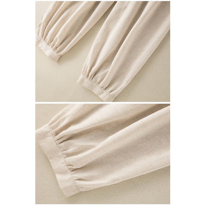 Buddha Stones Plain Cotton Drawstring Women's Harem Pants With Pockets - image 7