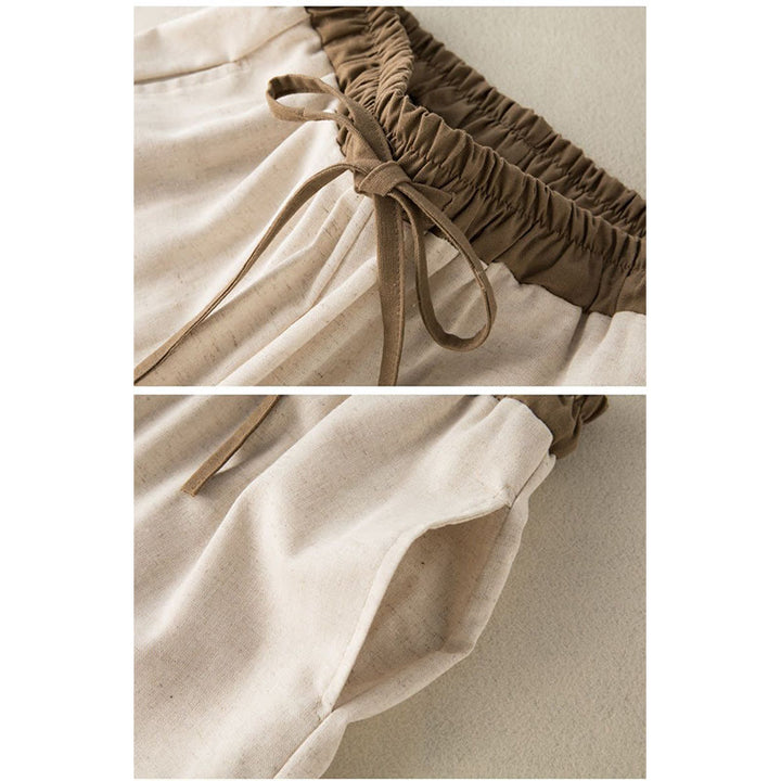 Buddha Stones Plain Cotton Drawstring Women's Harem Pants With Pockets - image 2