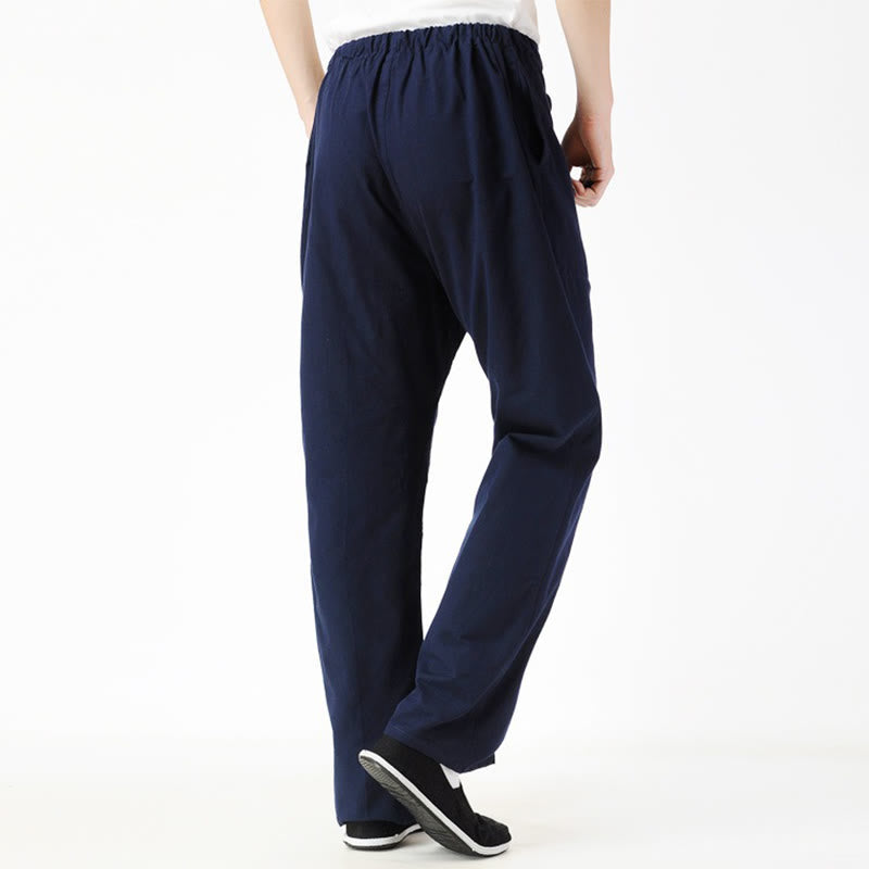 Buddha Stones Fall Solid Color Men's Drawstring Pants With Pockets - image 2