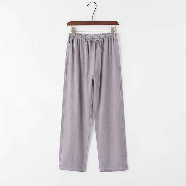 Buddha Stones Spring Summer Solid Men's Drawstring Linen Pants With Pockets - LightGrey - US/UK/AU44，EU54 (4XL) - image 2
