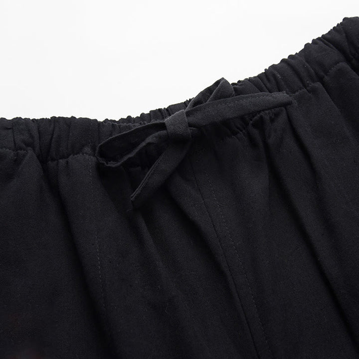 Buddha Stones 2Pcs Fall Men's Tang Suit Frog-Button Cotton Long Sleeve Shirt Pants Set - image 10