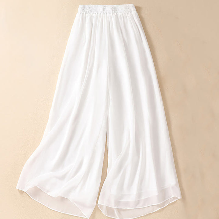 Buddha Stones Women's Flower Embroidery Frog-Button Shirt Dress Wide Leg Pants - image 16