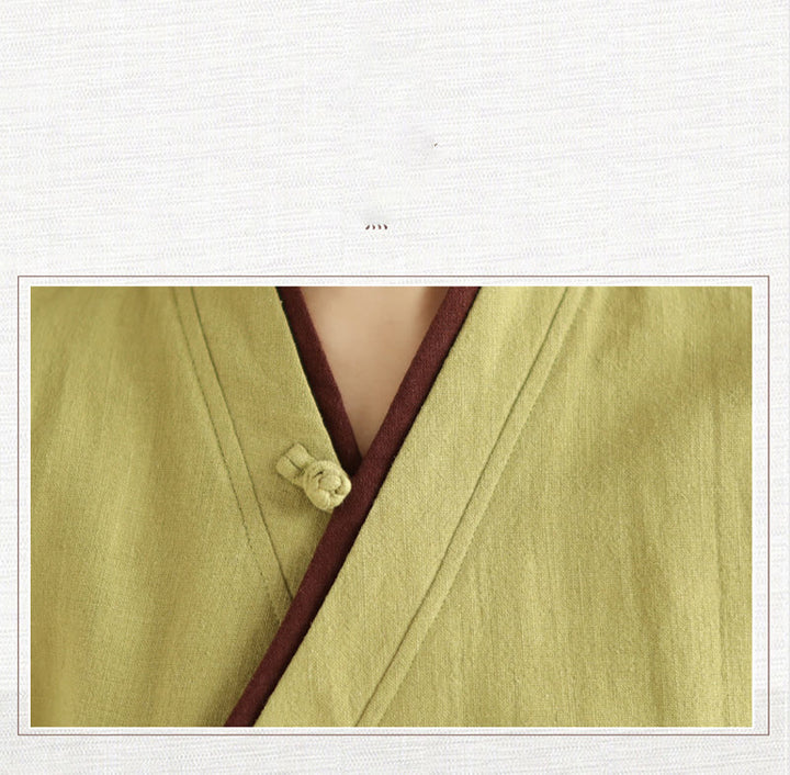 Buddha Stones Fall Solid Color Hanfu Long Sleeve Lace Up Women's Shirt - image 14