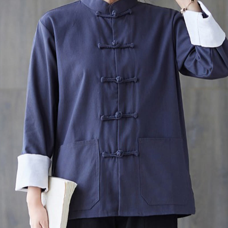 Buddha Stones Women's Frog-Button Long Sleeve Shirt Pants Meditation Clothing - image 17