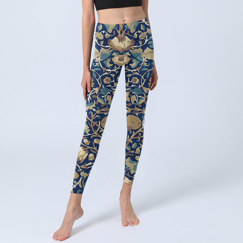 Buddha Stones Interconnected Lotus Flowers Pattern Gym Leggings Women's Yoga Pants - image 5