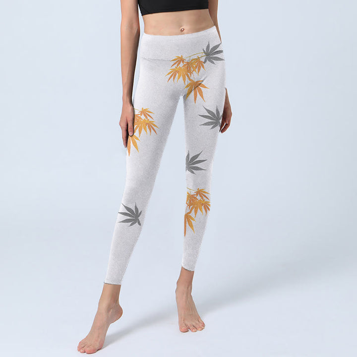 Buddha Stones Maple Gym Leggings Women's Yoga Pants - image 6