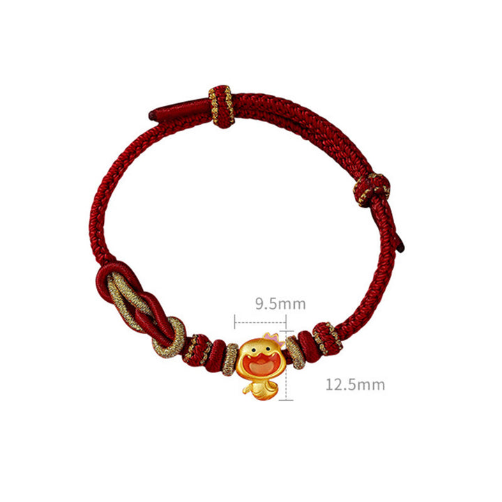 Buddha Stones Red String 925 Sterling Silver Year of the Snake Cute Crown Snake Strength Bracelet