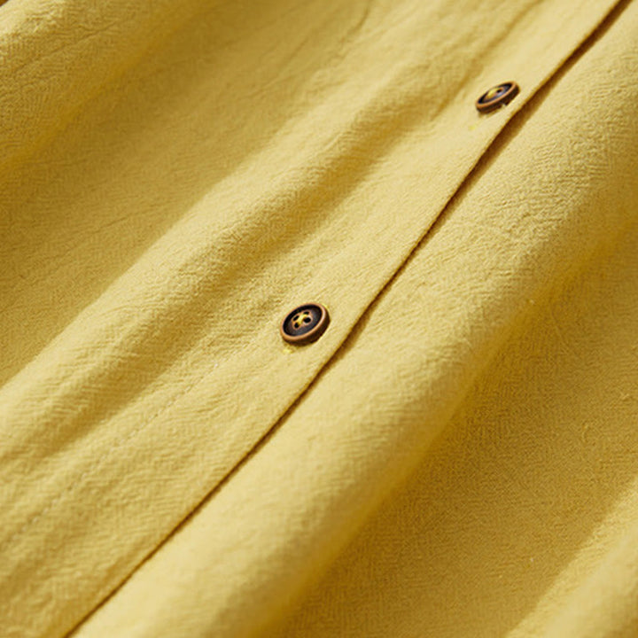 Buddha Stones Geometry Embroidery Long Sleeve Button Cotton Linen Women's Shirts - image 8