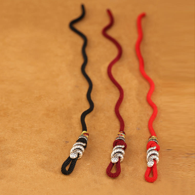 Buddha Stones Red String 925 Sterling Silver Year of the Snake Coin Ring Snake Luck Bracelet - image 14