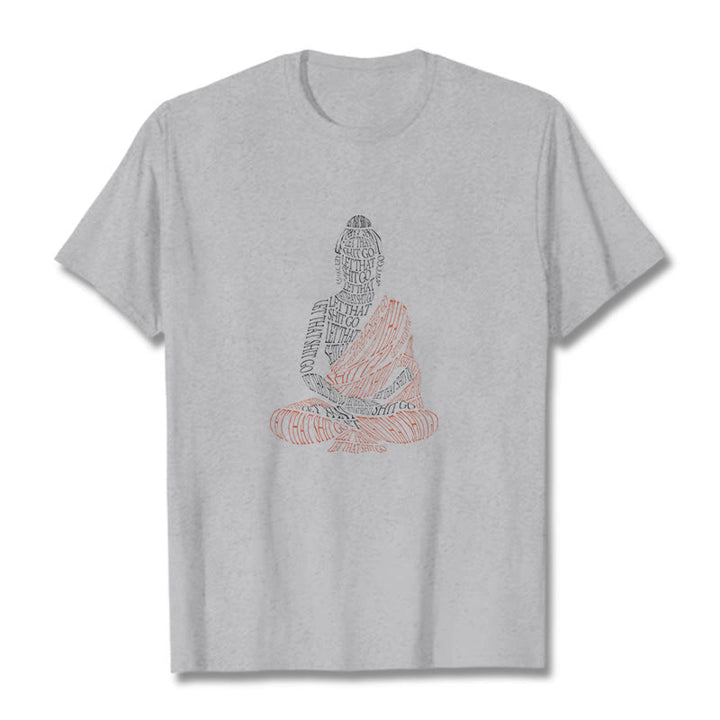 Buddha Stones Meditating Buddha Let That Shit Go Pattern Tee T-shirt