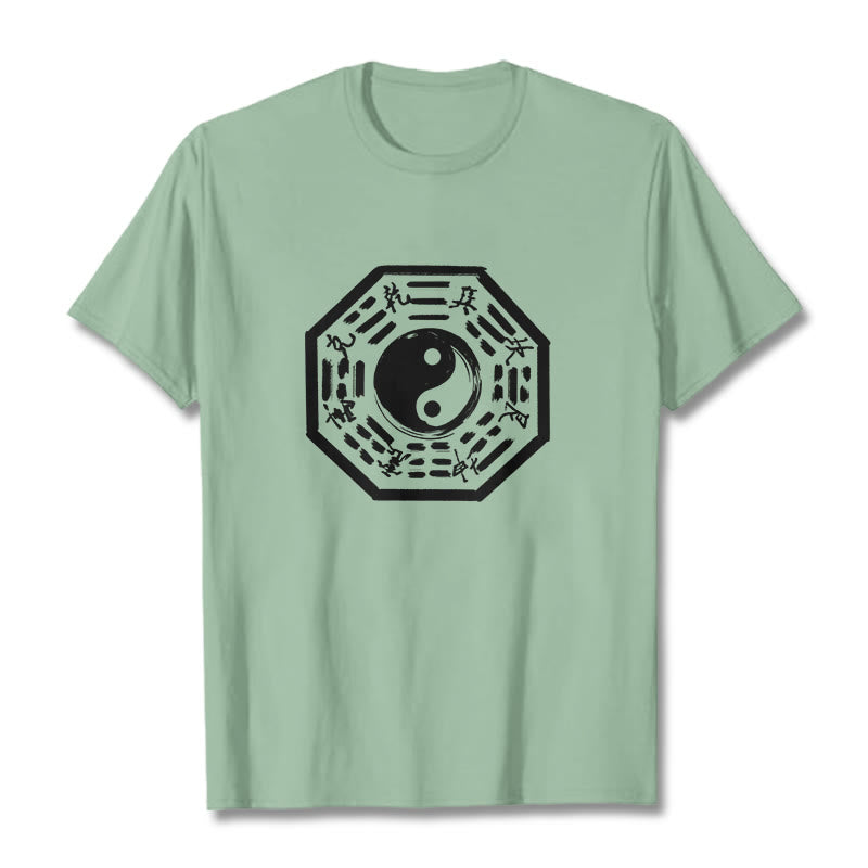 Buddha Stones Ba Gua Pattern Cotton Tee T-shirt - PaleGreen - 2XL - image 15