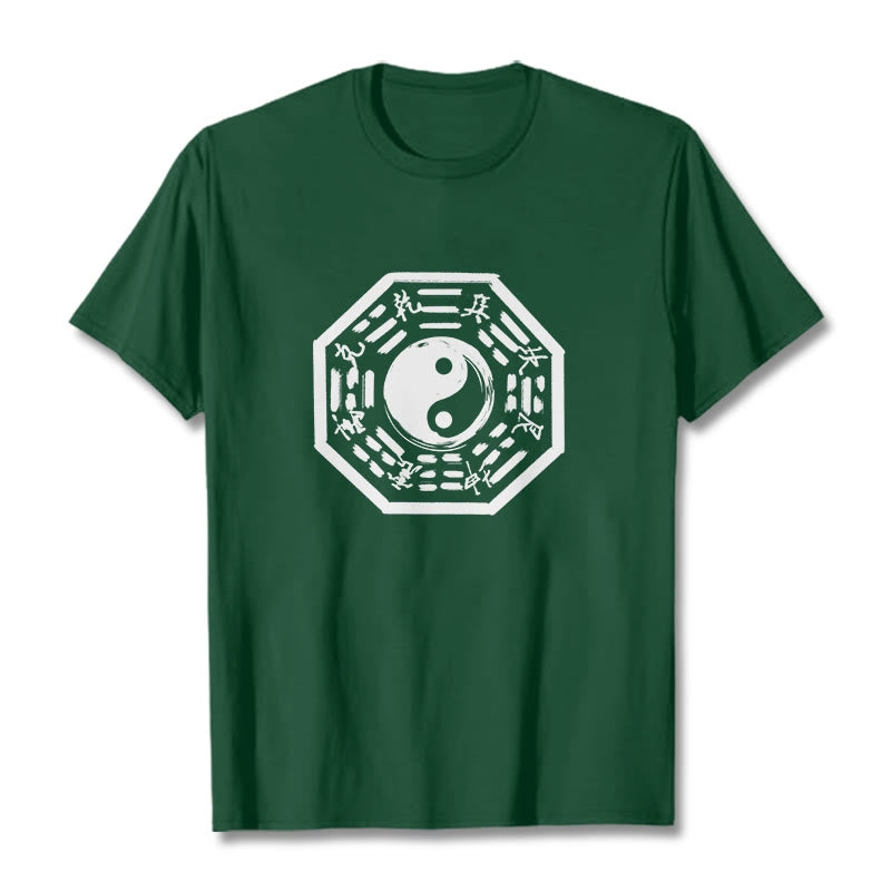 Buddha Stones Ba Gua Pattern Cotton Tee T-shirt - ForestGreen - 2XL - image 9