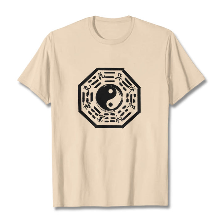 Buddha Stones Ba Gua Pattern Cotton Tee T-shirt - Bisque - 2XL - image 13